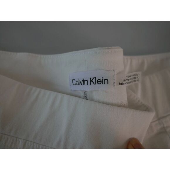 Calvin Klein Plus Women's High Rise Logo Skinny Pants White 2X - Picture 6 of 11
